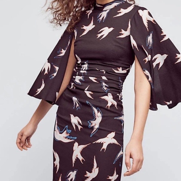 Anthropologie Tracey Reese Colombe Kimono Silk Dress Sz 12 Fits 10 Luxury Witchy - Picture 1 of 15